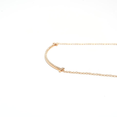 TIFFANY&Co. T Smile Diamond Au750 Necklace gold WS24594