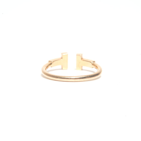TIFFANY&Co. T Wire Diamond Au750 #10 Ring gold WS24595