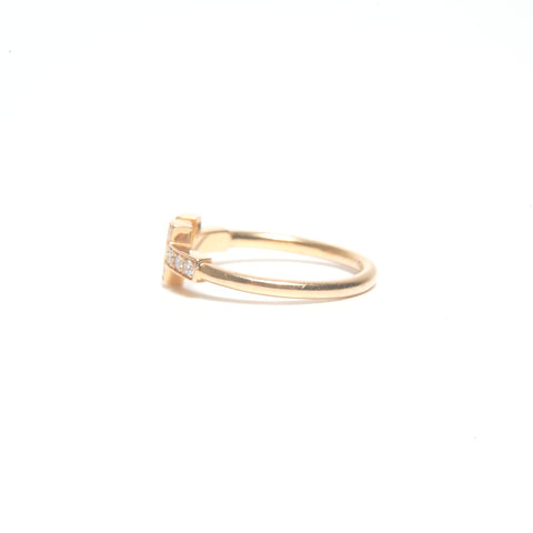 TIFFANY&Co. T Wire Diamond Au750 #10 Ring gold WS24595