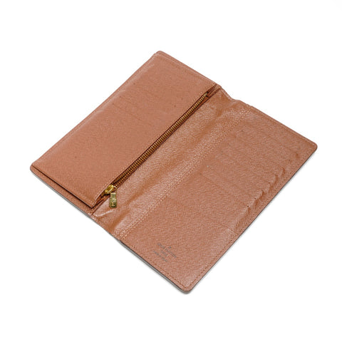 LOUIS VUITTON Monogram Portefeuille Brazza Purse Brown WS24599
