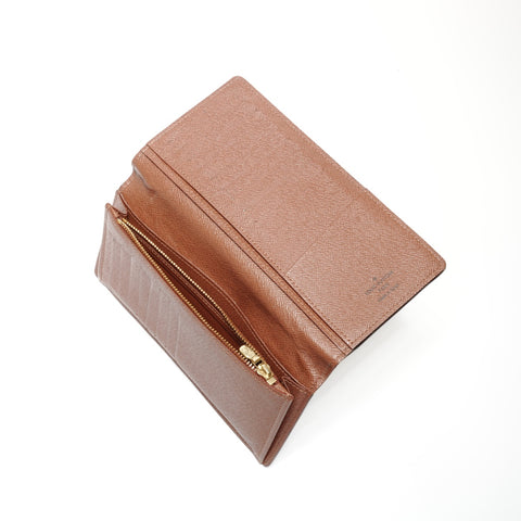 LOUIS VUITTON Monogram Portefeuille Brazza Purse Brown WS24599