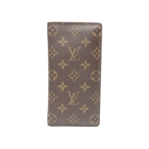 LOUIS VUITTON Monogram Portefeuille Brazza Purse Brown WS24599