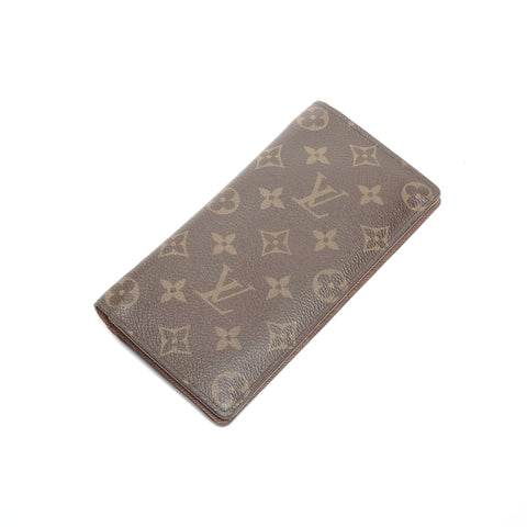 LOUIS VUITTON Monogram Portefeuille Brazza Purse Brown WS24599