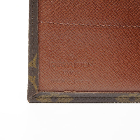 LOUIS VUITTON 2011 Porte Monnaie Bien Carte Credit Monogram Tri-fold wallet Brown WS24601