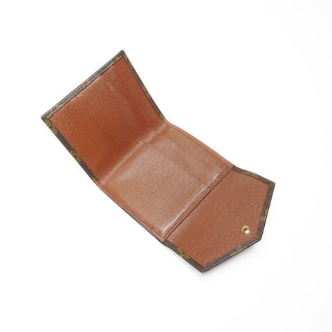 LOUIS VUITTON 2011 Porte Monnaie Bien Carte Credit Monogram Tri-fold wallet Brown WS24601