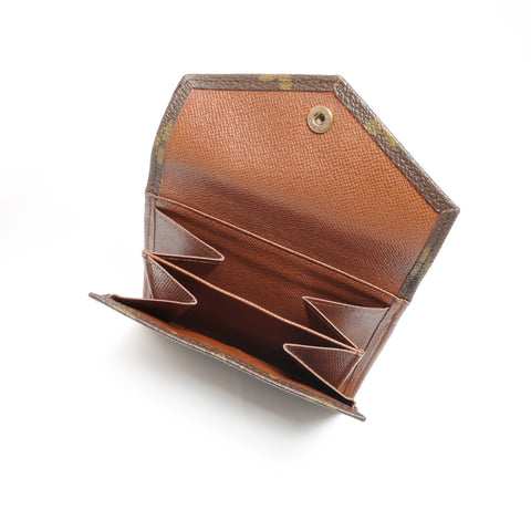 LOUIS VUITTON 2011 Porte Monnaie Bien Carte Credit Monogram Tri-fold wallet Brown WS24601