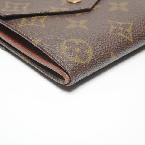 LOUIS VUITTON 2011 Porte Monnaie Bien Carte Credit Monogram Tri-fold wallet Brown WS24601