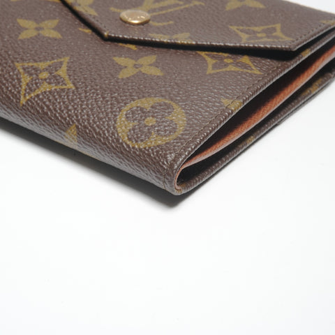 LOUIS VUITTON 2011 Porte Monnaie Bien Carte Credit Monogram Tri-fold wallet Brown WS24601