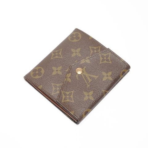 LOUIS VUITTON 2011 Porte Monnaie Bien Carte Credit Monogram Tri-fold wallet Brown WS24601