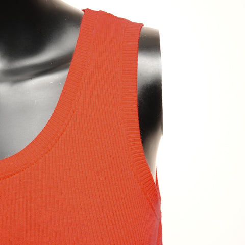 LOEWE Small Anagram Rib Knit Sleeveless Cotton Shirt Tank top Orange WS24607