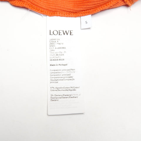 LOEWE Small Anagram Rib Knit Sleeveless Cotton Shirt Tank top Orange WS24607
