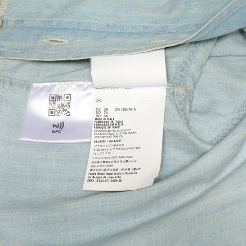 Miu Miu 38 Denim Chambray Shirt Long sleeve shirt blue WS24609