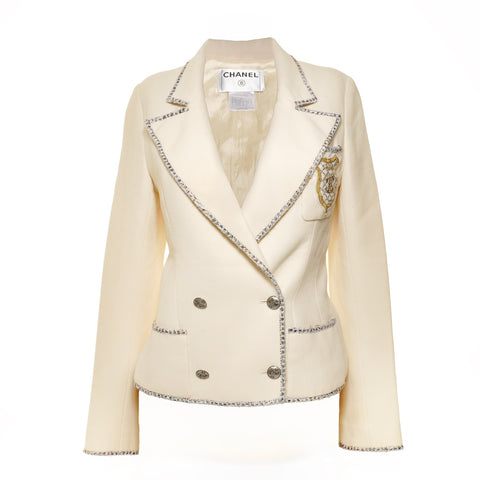 CHANEL 2005 Emblem 40 The Devil Wears Prada Jacket white WS24615