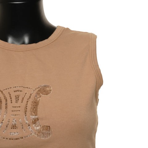 CELINE Cotton M Triomphe Tank top beige WS24616