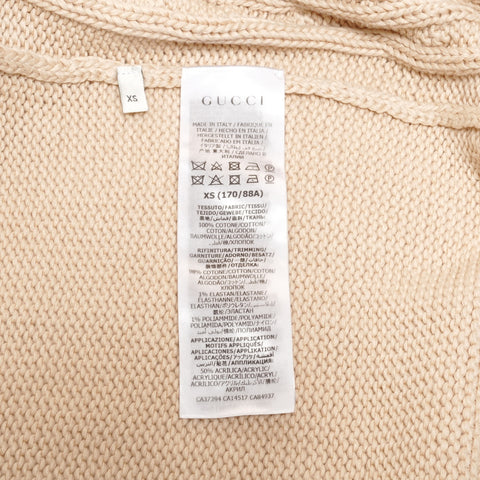 GUCCI 21AW XS Knit Cotton cardigan beige WS24618