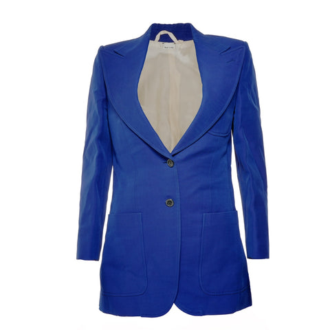 GUCCI 38 Wool Back Logo Jacket blue WS24619