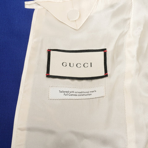 GUCCI 38 Wool Back Logo Jacket blue WS24619