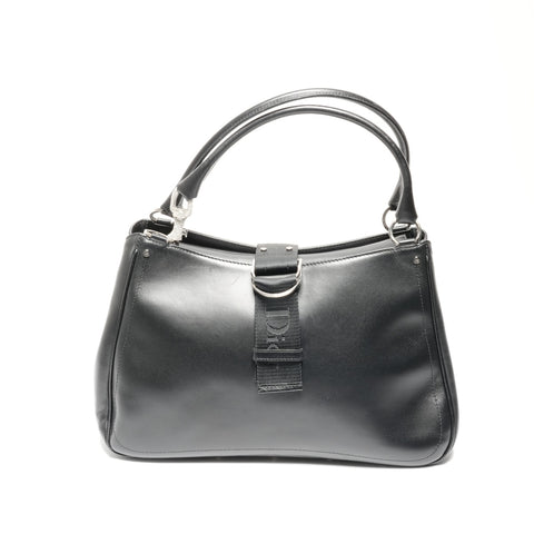 Christian Dior Leather crystal handle Handbag black WS24622