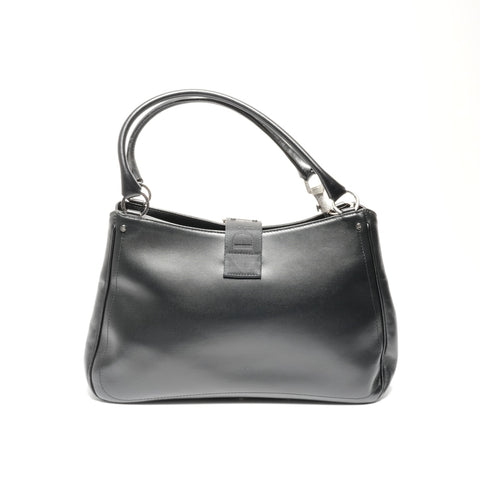 Christian Dior Leather crystal handle Handbag black WS24622