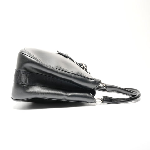 Christian Dior Leather crystal handle Handbag black WS24622