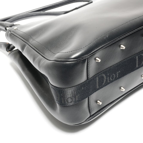 Christian Dior Leather crystal handle Handbag black WS24622