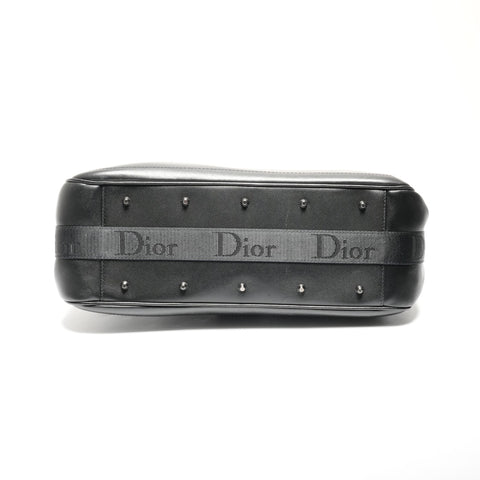 Christian Dior Leather crystal handle Handbag black WS24622