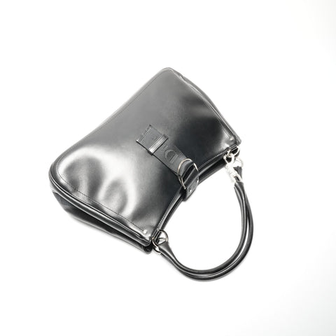 Christian Dior Leather crystal handle Handbag black WS24622