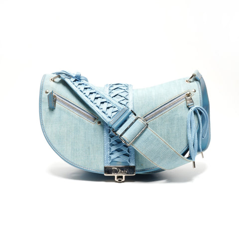 Christian Dior Denim Admid-It Corset Shoulder Bag blue WS24625