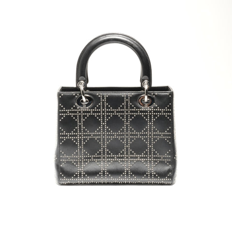 Christian Dior Lady Dior Medium Studded Leather Handbag black WS24627