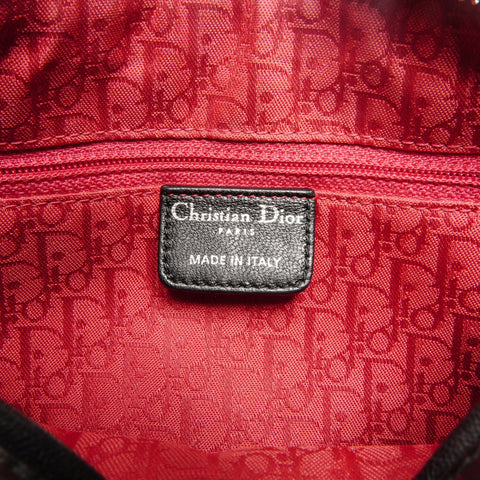 Christian Dior Medium Lady Dior Silberne Metallhandtasche schwarz WS24628