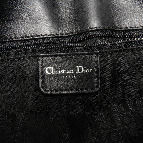 Christian Dior Admit It Corset Leather Hobo Shoulder Bag black WS24629
