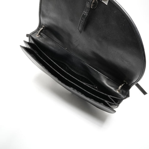 Christian Dior Admit It Corset Leather Hobo Shoulder Bag black WS24629