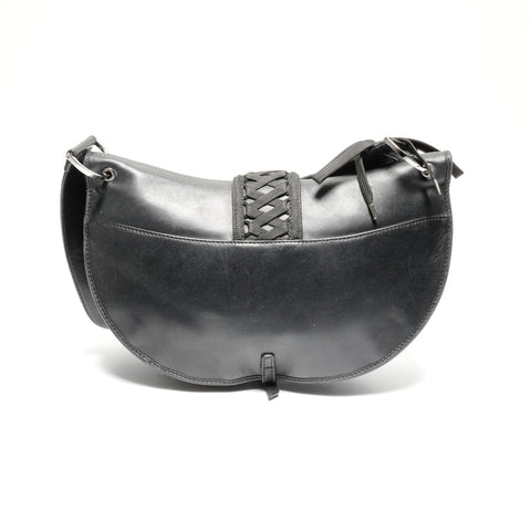 Christian Dior Admit It Corset Leather Hobo Shoulder Bag black WS24629