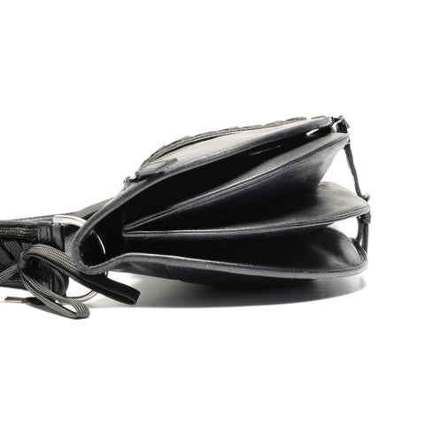 Christian Dior Admit It Corset Leather Hobo Shoulder Bag black WS24629