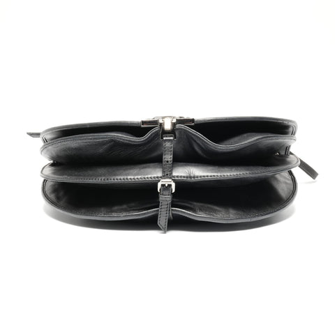 Christian Dior Admit It Corset Leather Hobo Shoulder Bag black WS24629