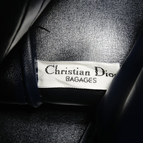 Christian Dior Canvas and Leather Trotter Handbag Boston bag Navy WS24630