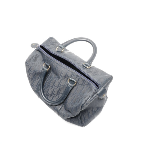 Christian Dior Canvas and Leather Trotter Handbag Boston bag Navy WS24630