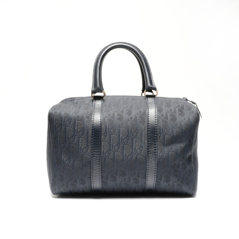Christian Dior Canvas and Leather Trotter Handbag Boston bag Navy WS24630