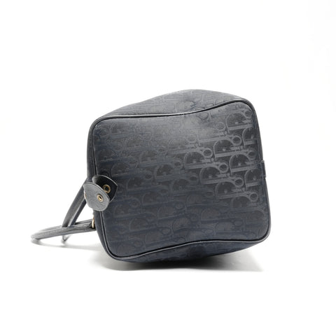 Christian Dior Canvas and Leather Trotter Handbag Boston bag Navy WS24630