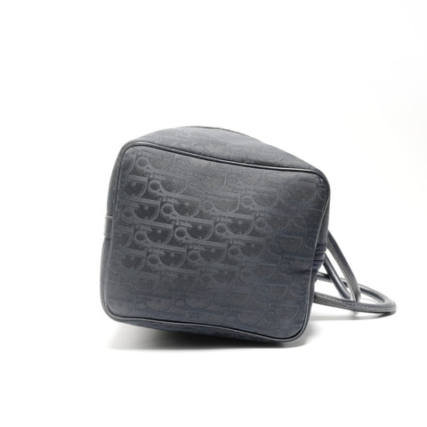 Christian Dior Canvas and Leather Trotter Handbag Boston bag Navy WS24630