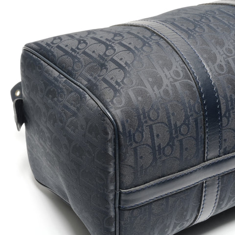 Christian Dior Canvas and Leather Trotter Handbag Boston bag Navy WS24630