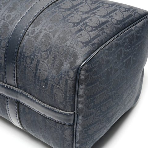 Christian Dior Canvas and Leather Trotter Handbag Boston bag Navy WS24630