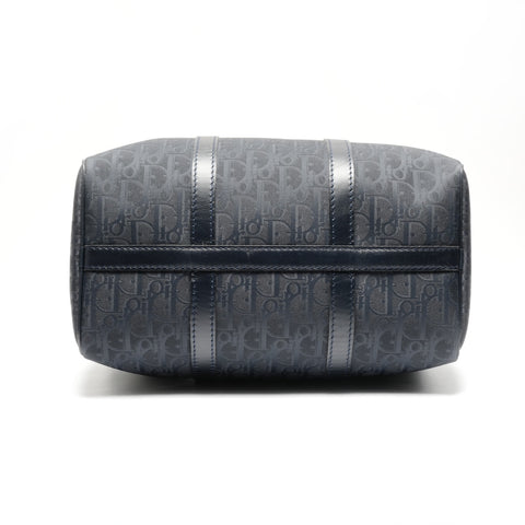 Christian Dior Canvas and Leather Trotter Handbag Boston bag Navy WS24630