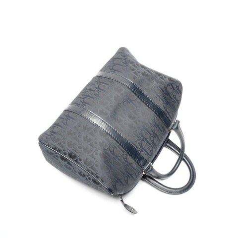 Christian Dior Canvas and Leather Trotter Handbag Boston bag Navy WS24630