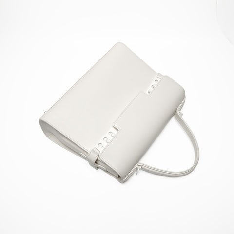 Delvaux Tempete MM Leather 2-way Bag Handbag white WS24635