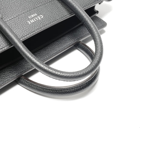 CELINE Nano Leather Luggage 2way Handbag black WS24637