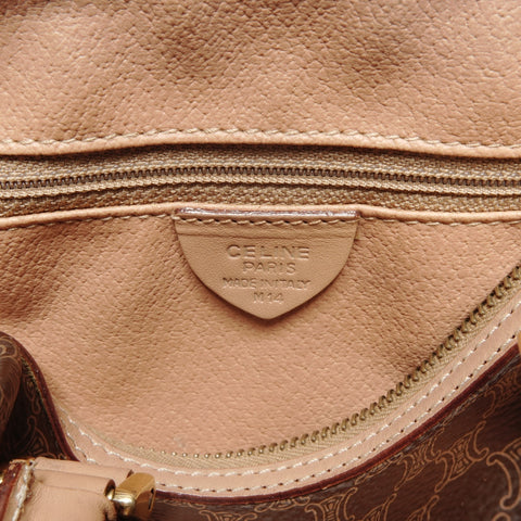 CELINE Mini Boston bag 2way PVC Handbag Brown WS24638