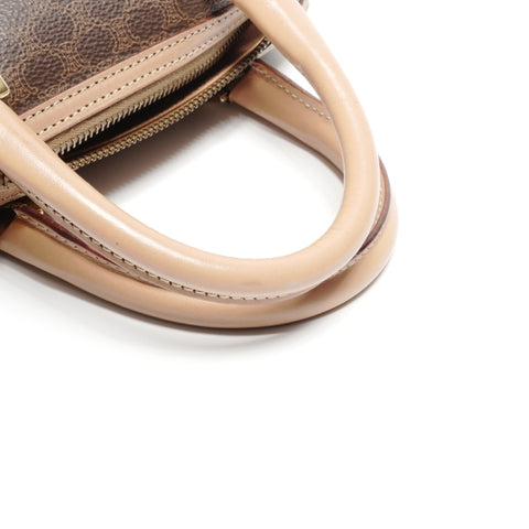 CELINE Mini Boston bag 2way PVC Handbag Brown WS24638