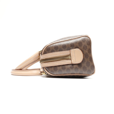 CELINE Mini Boston bag 2way PVC Handbag Brown WS24638