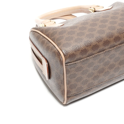 CELINE Mini Boston bag 2way PVC Handbag Brown WS24638